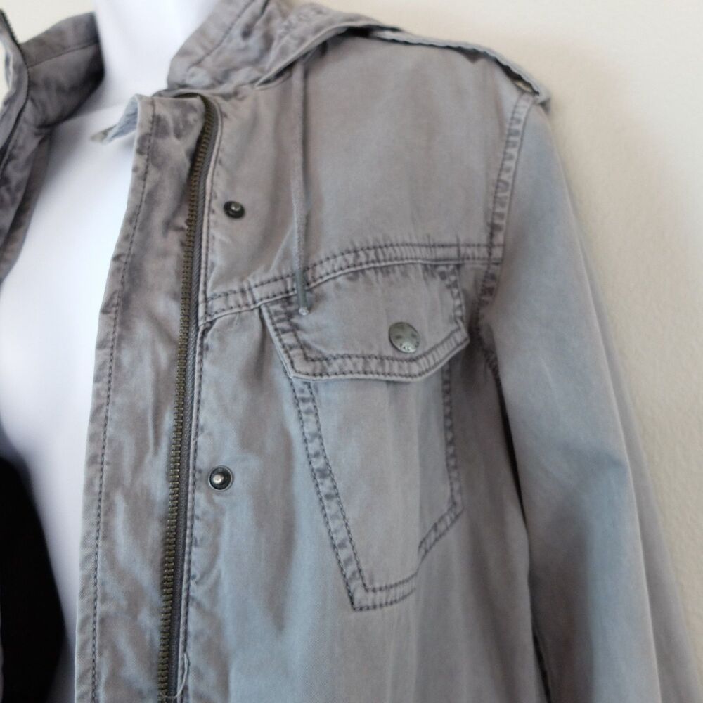 Talula Hooded Utility Jacket Washed Gray Size XXS - Picture 6 of 11